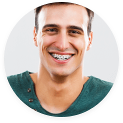 Man wearing adult braces