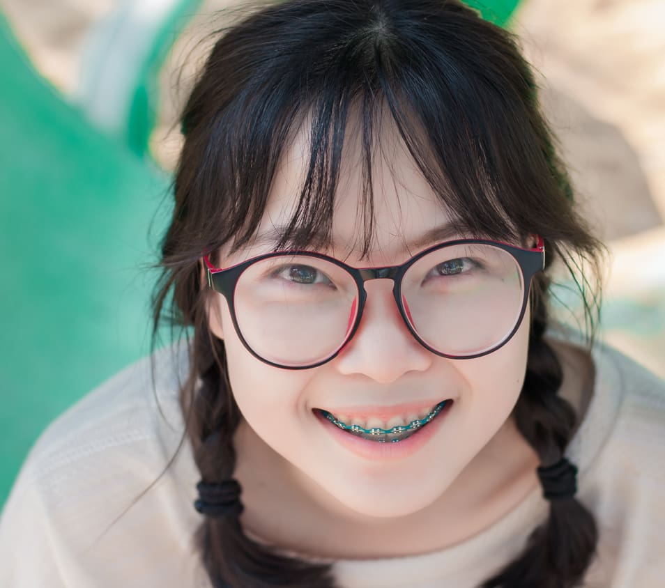 Girl wearing braces
